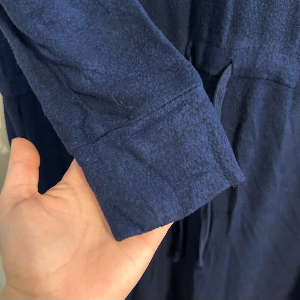 Soft Surroundings Blue Fleece Drawstring Waist Dress size Medium - Picture 6 of 10